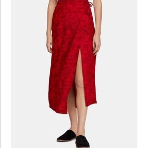 Free people Yasmin Printed Pencil Wrap Skirt rasb